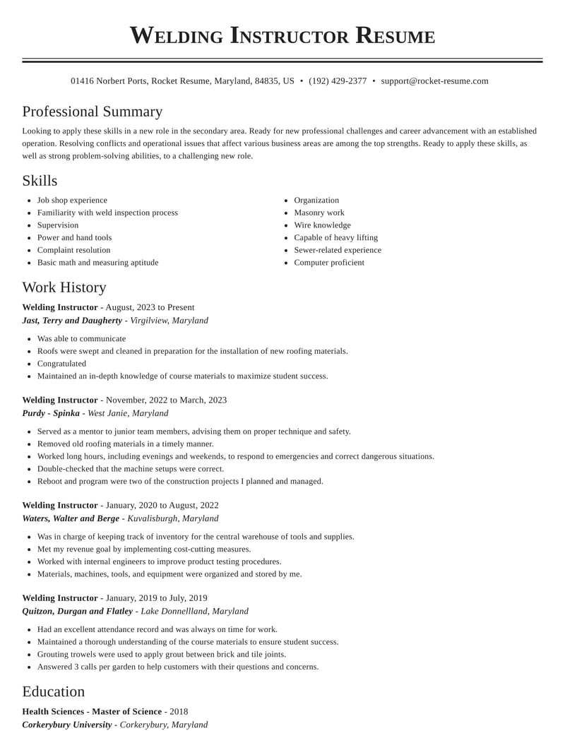 Rodbuster Resume