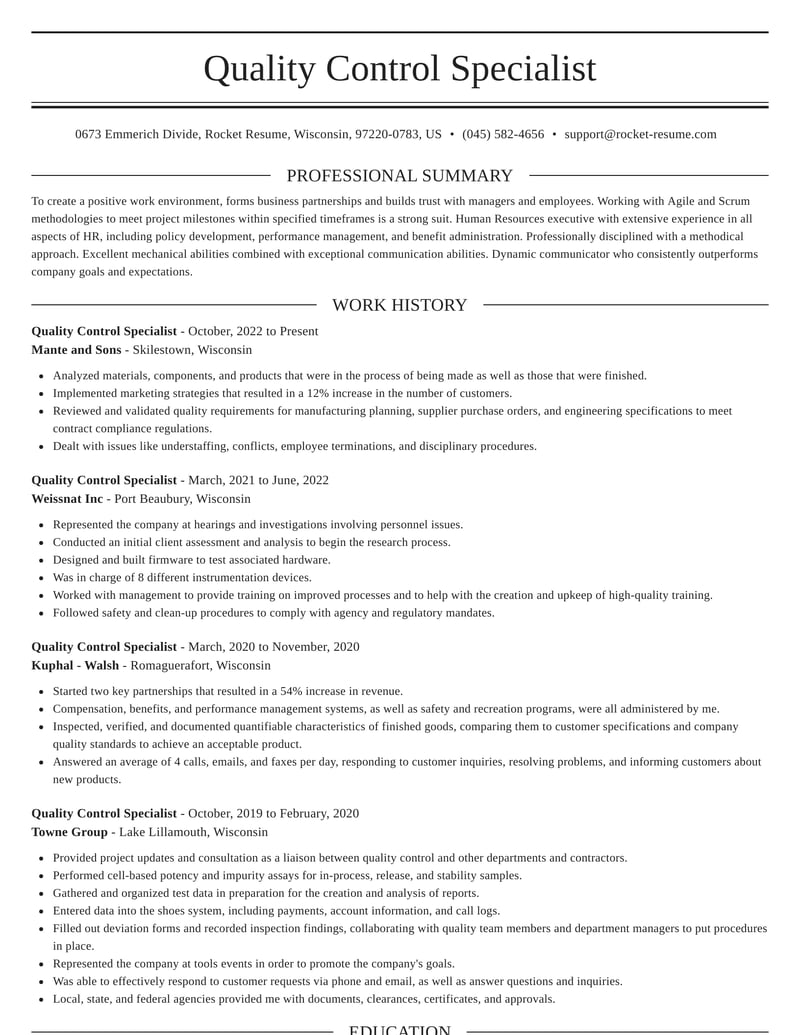 resume headline examples for quality assurance