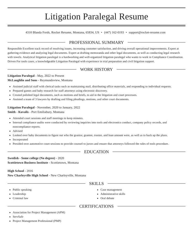 Best 12+ Resume For Paralegal Free Samples , Examples & Format Resume
