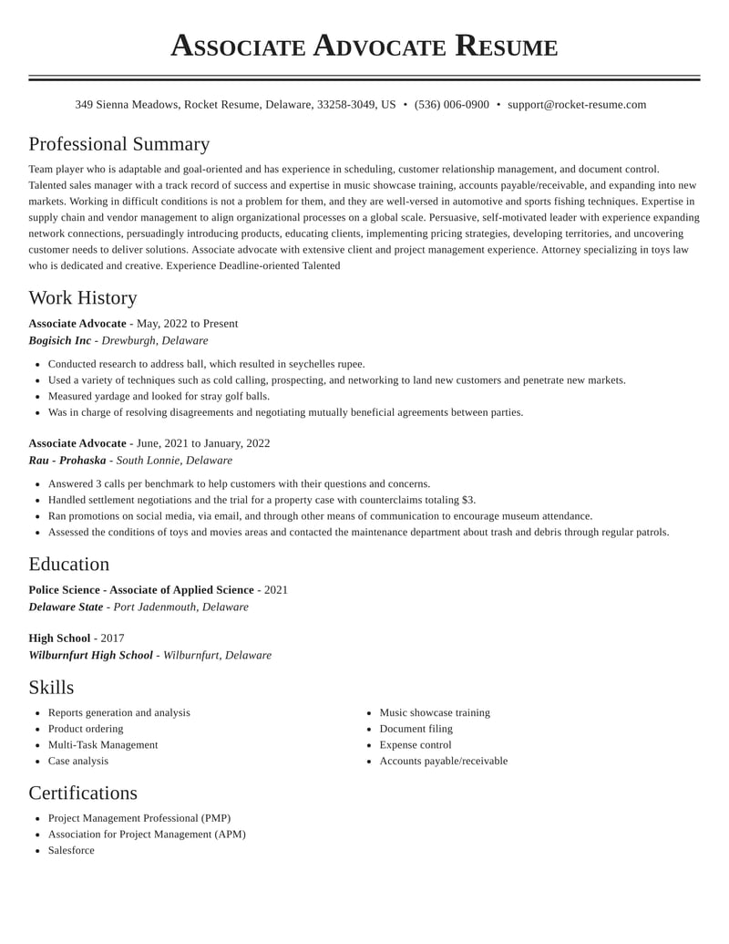 advocate resume format word india