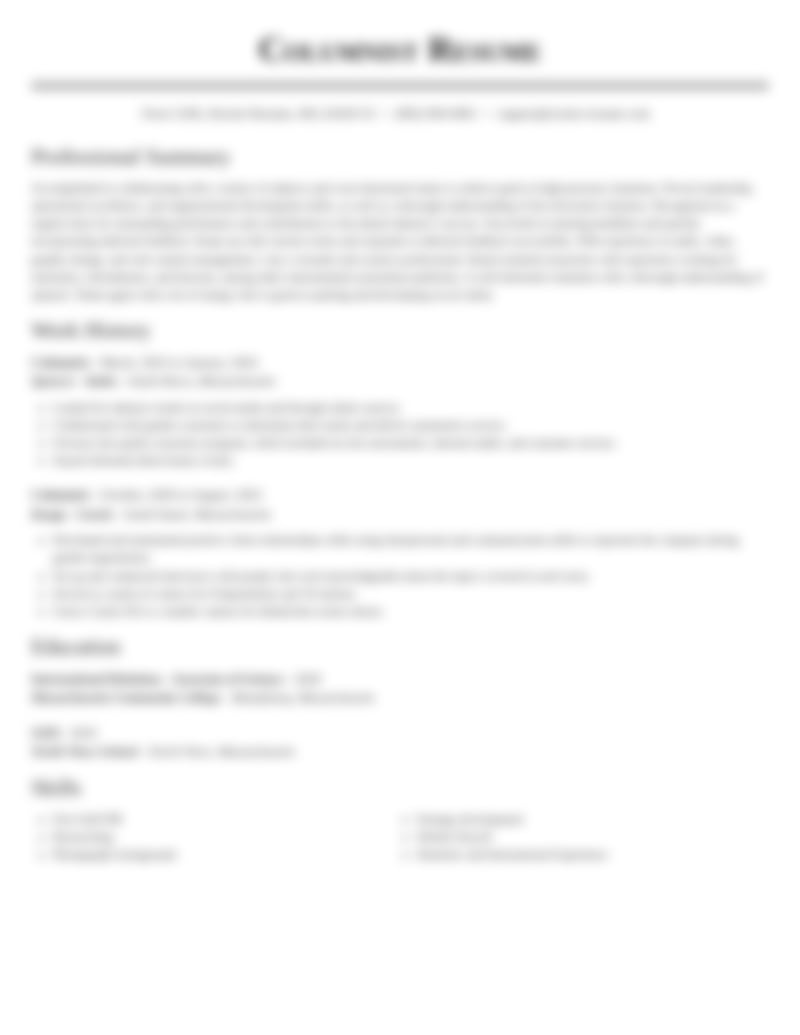 Background Actor Resumes Rocket Resume