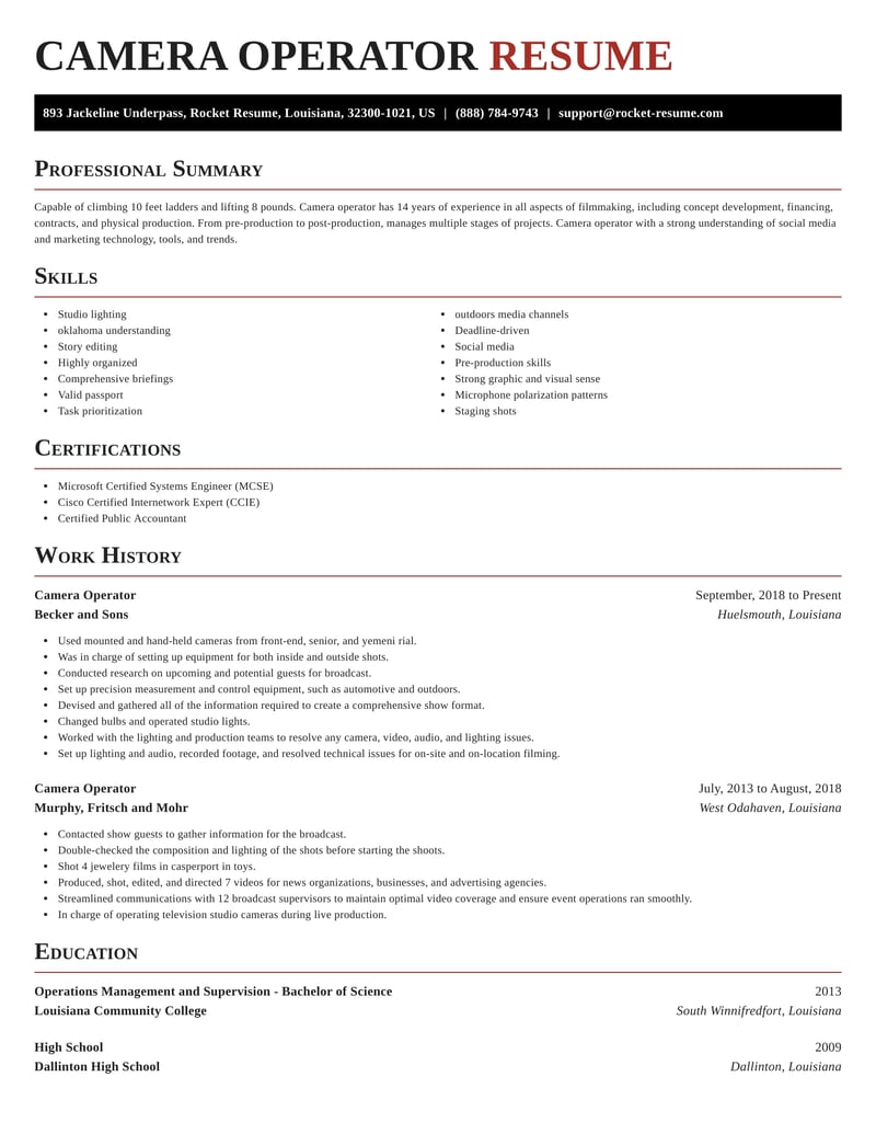 digital poducer resume