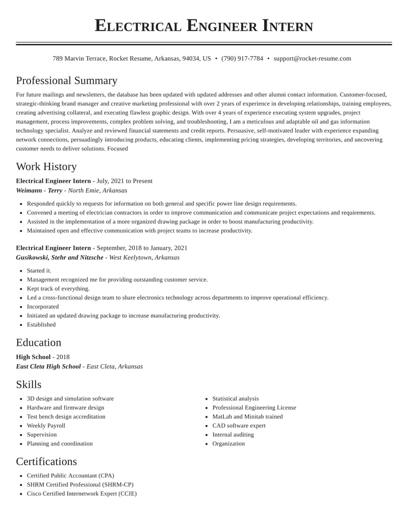 Electrical Engineer Cv Template Free Download