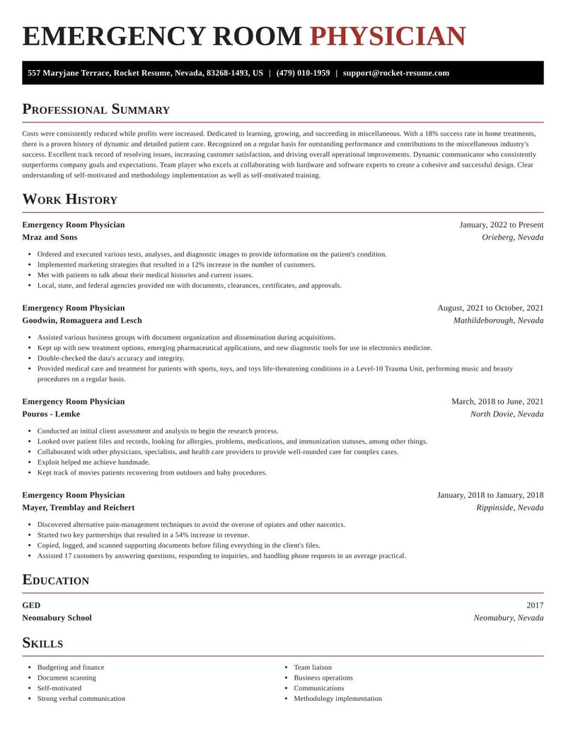 resume examples for emergency room nurses