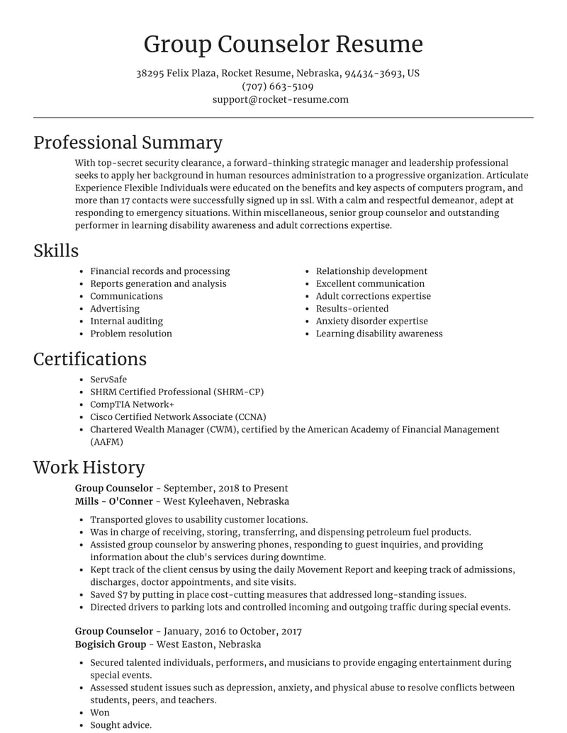 Group Resume Template