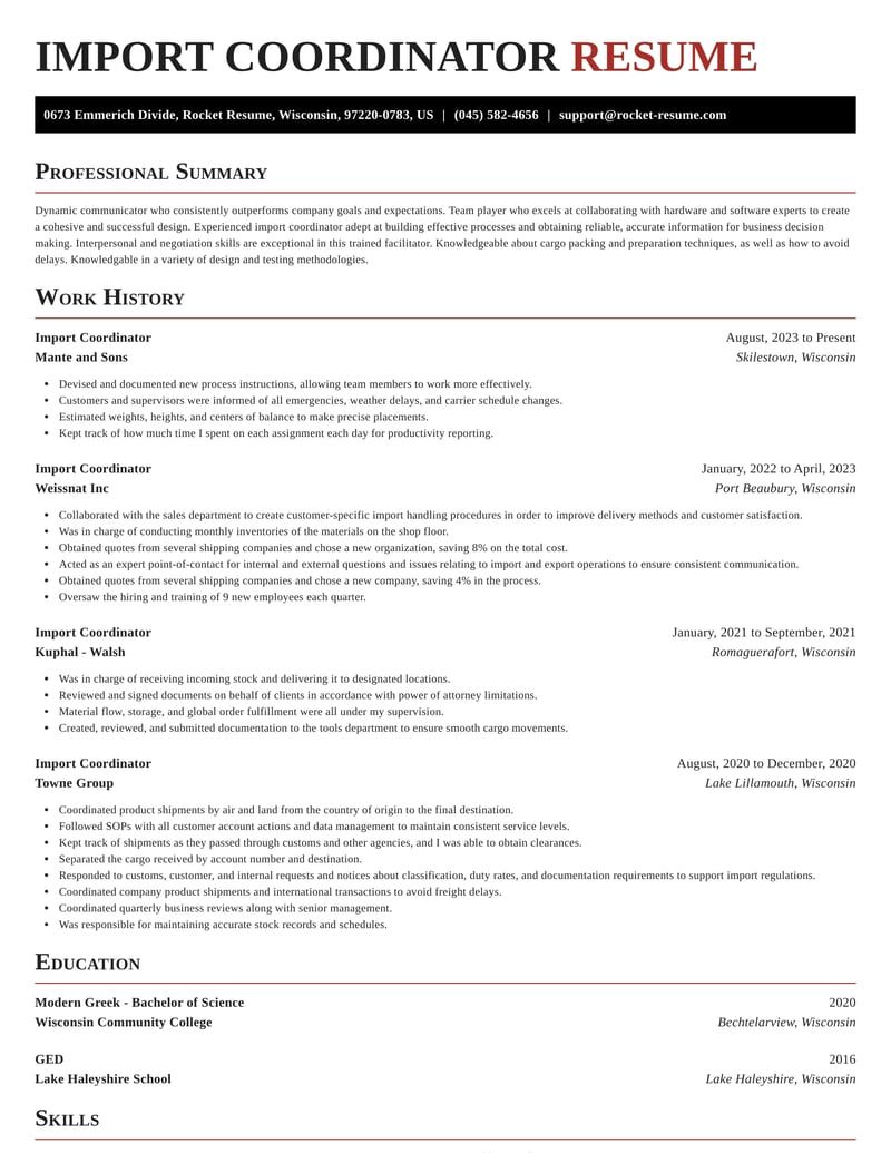 importing a document into a resume template