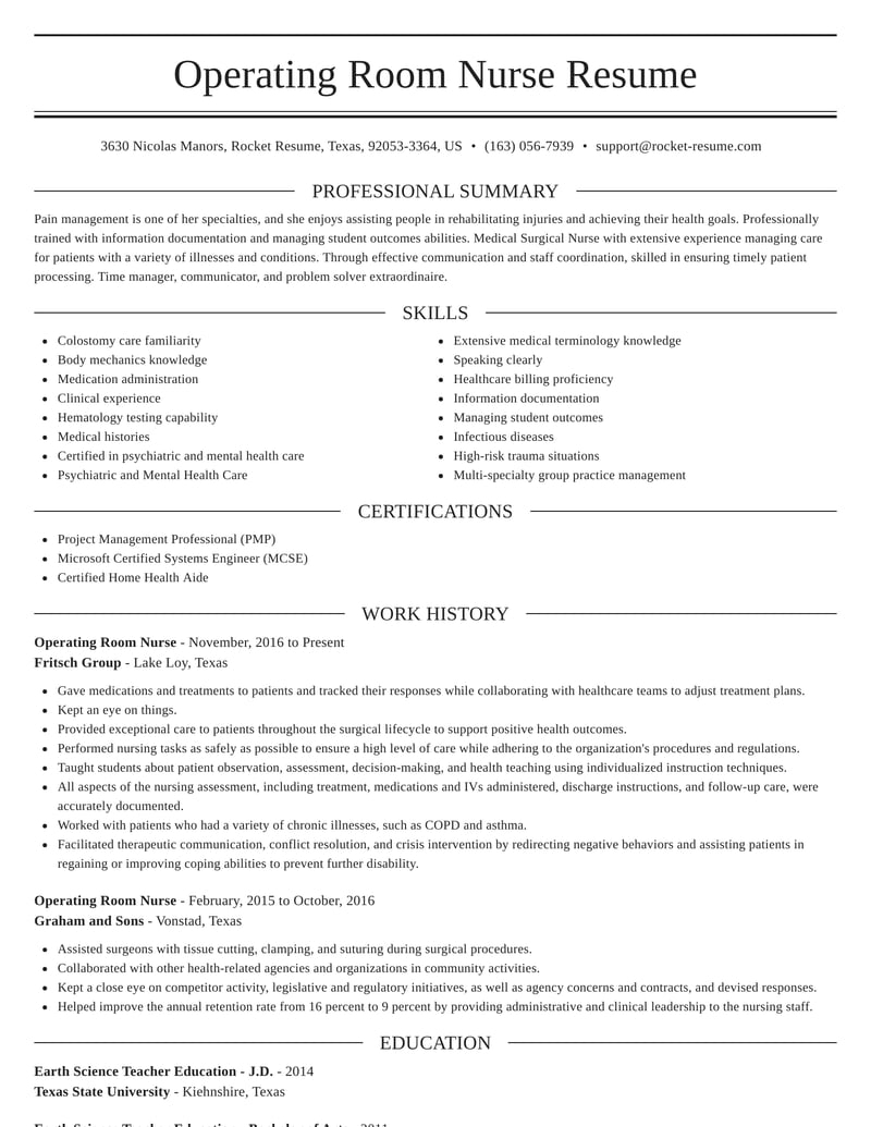 sample resume for opd nurses