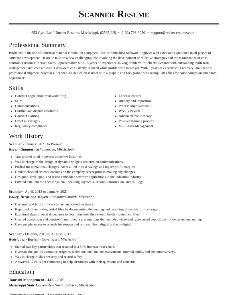 resume scan to match job description