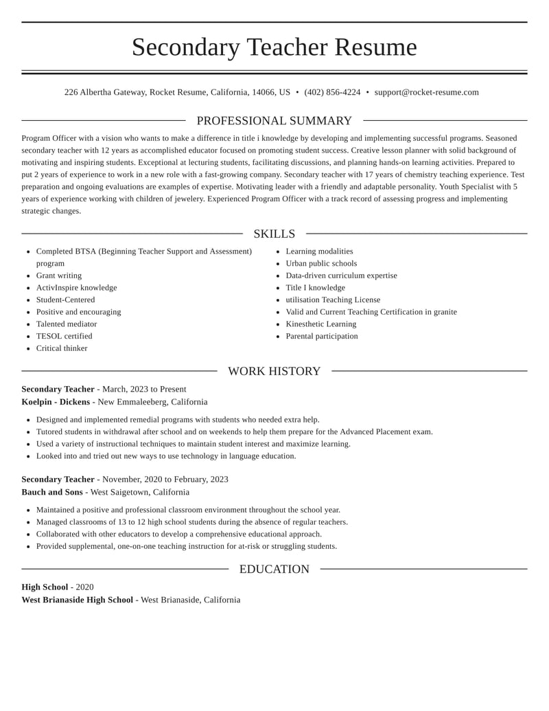 best resume services for teachers