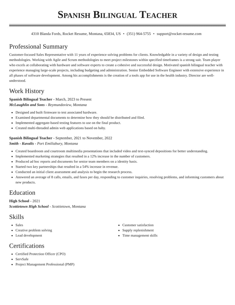 spanish-resume-template