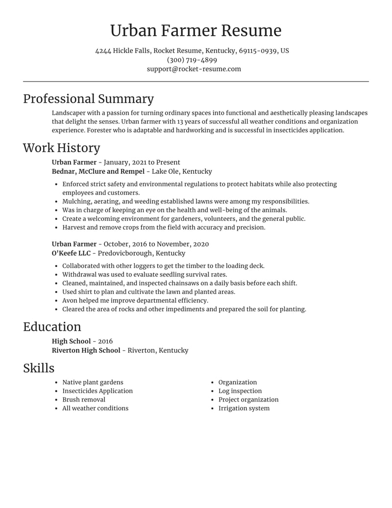 sample resume for japan farmer