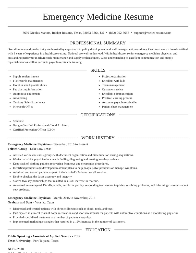 professional doctor resume template