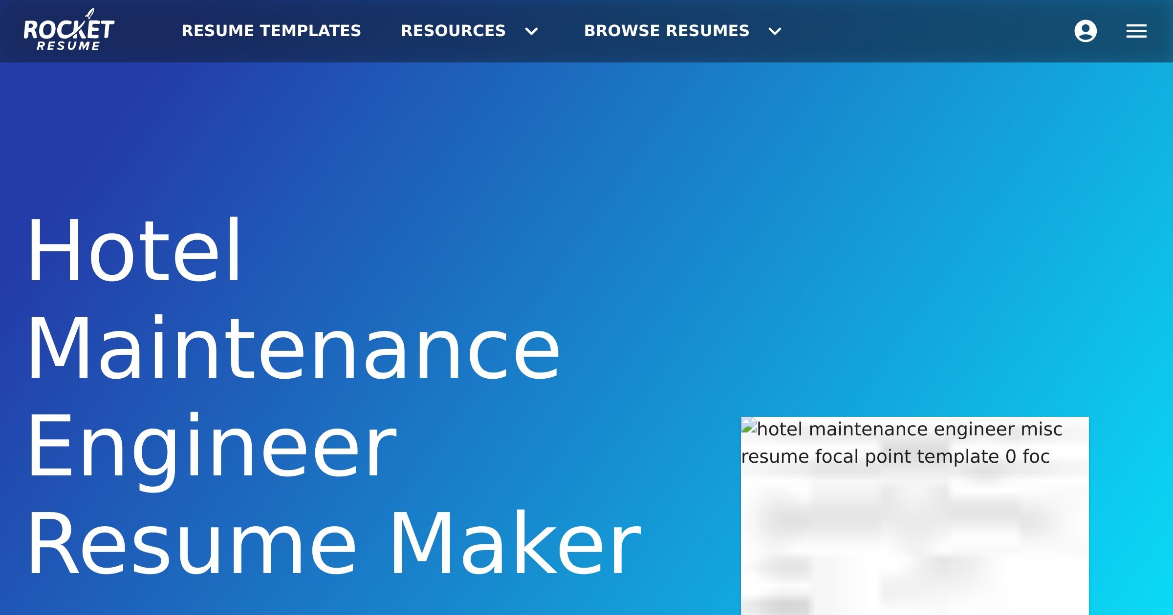 Hotel Maintenance Engineer Resume Maker Rocket Resume