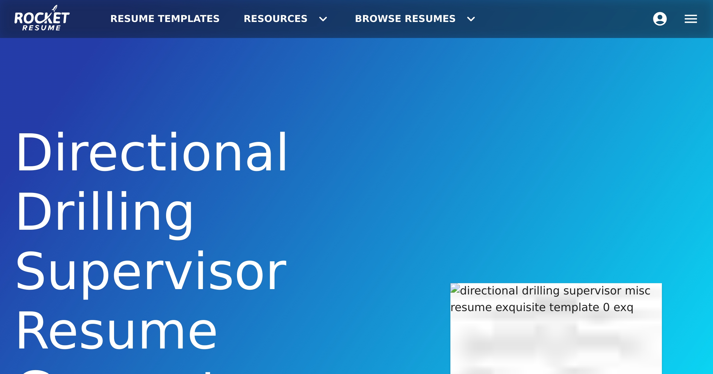 Directional Drilling Supervisor Resume Generator Rocket Resume