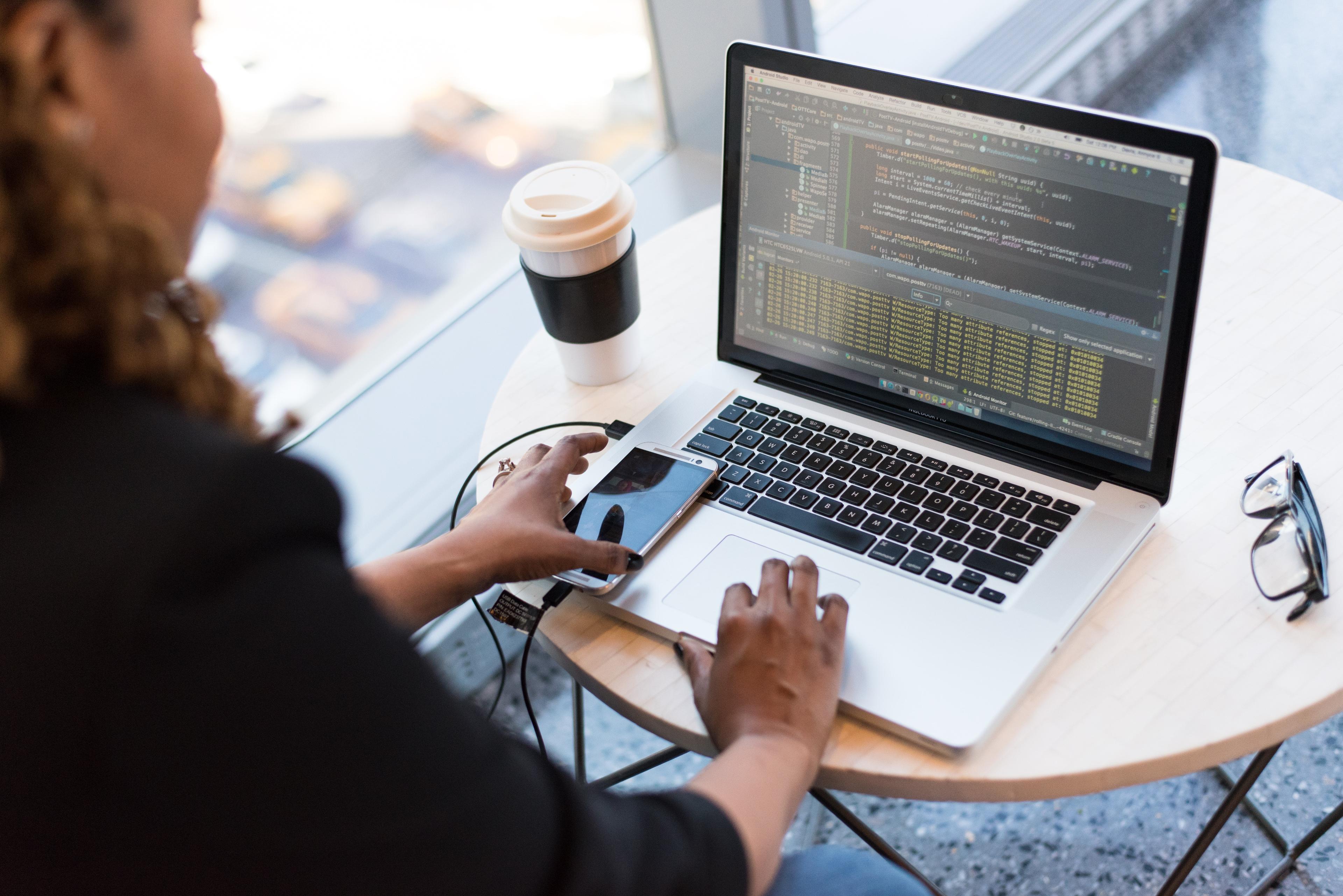 data entry professional working