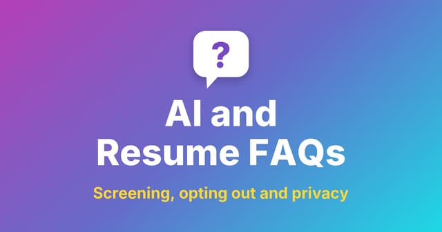 AI and Resume FAQs title under a question-mark speech bubble