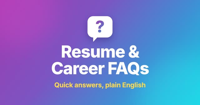 Resume & Career FAQs title under a question-mark speech bubble