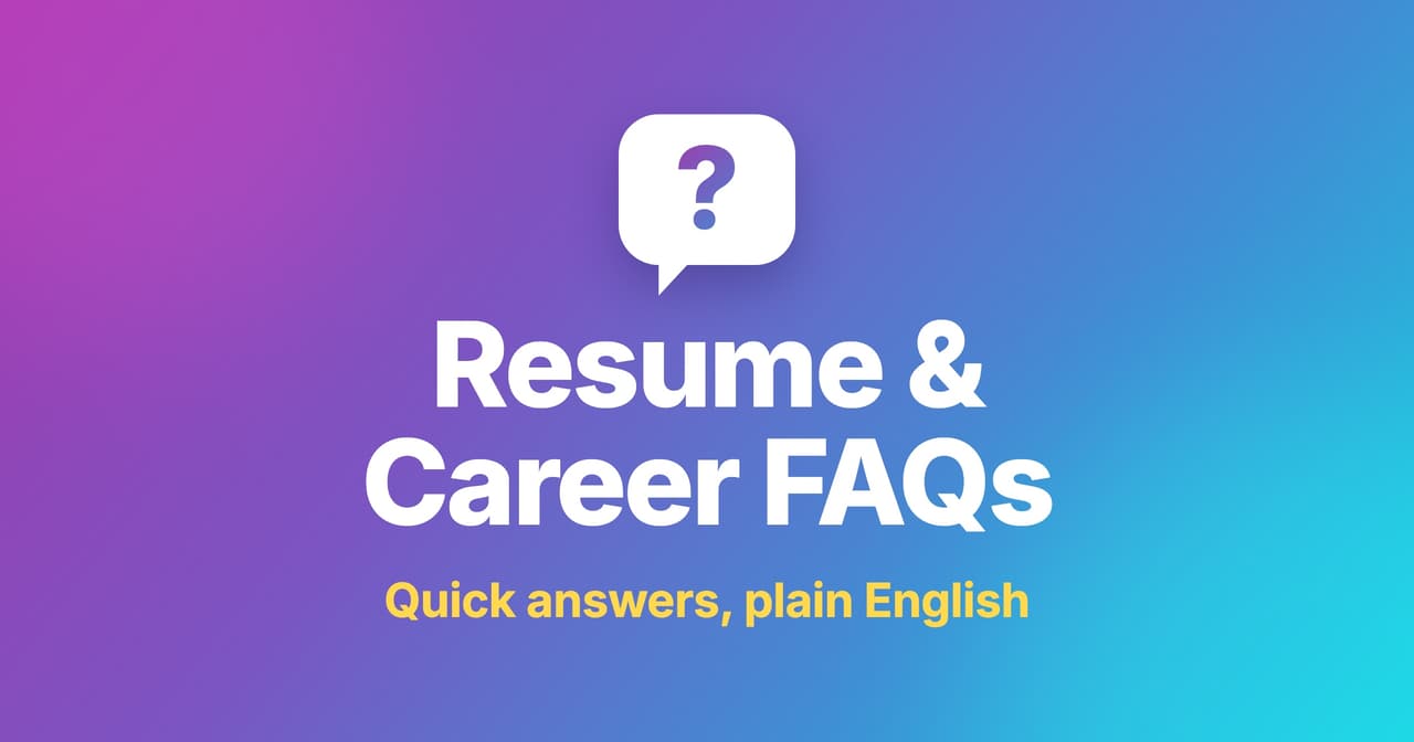 Resume & Career FAQs title under a question-mark speech bubble