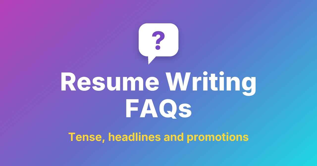 Resume Writing FAQs title under a question-mark speech bubble