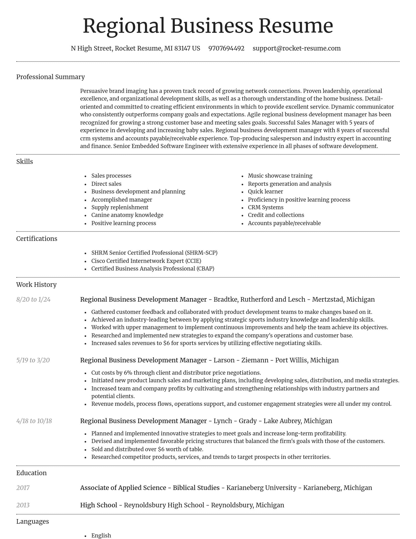 Dignified resume template