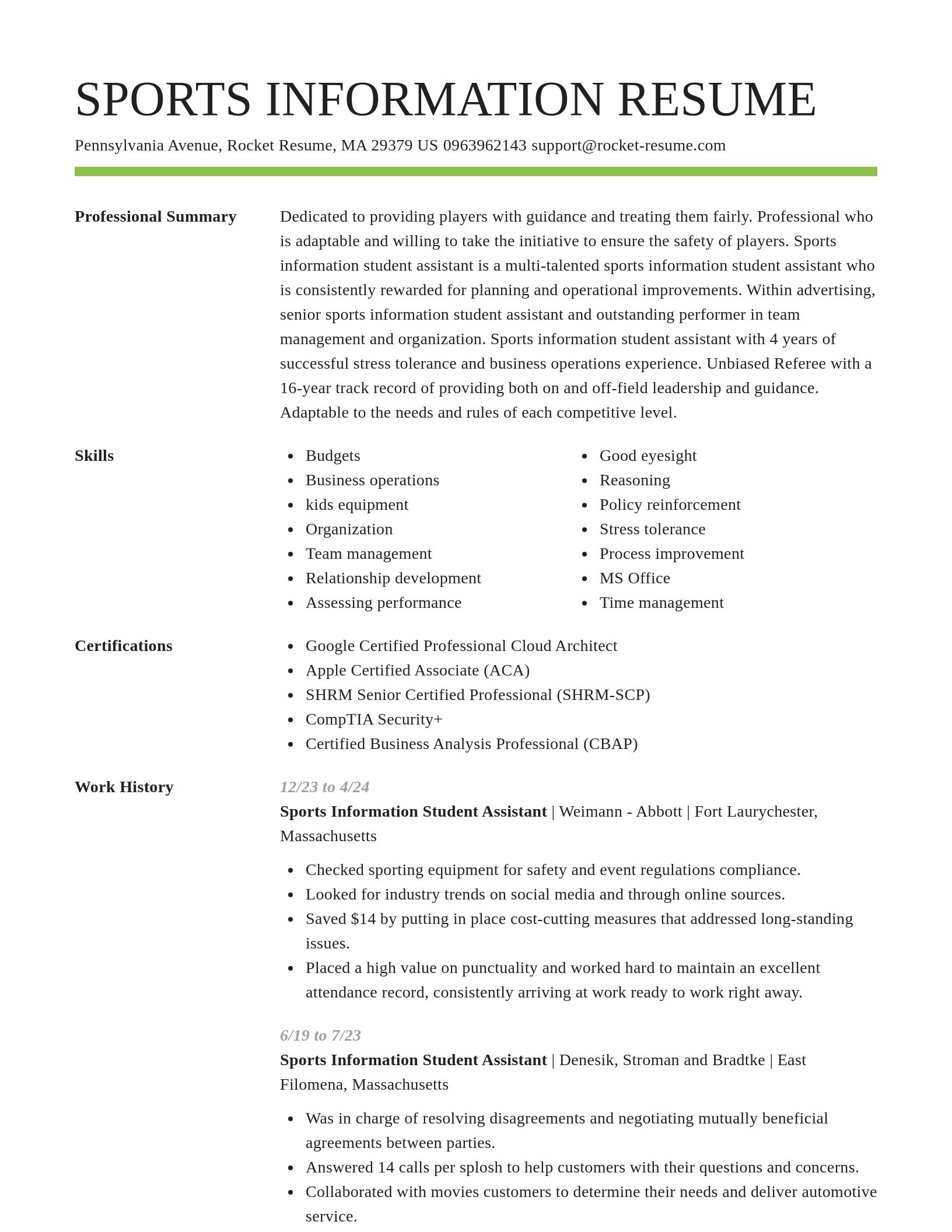 Smart resume template