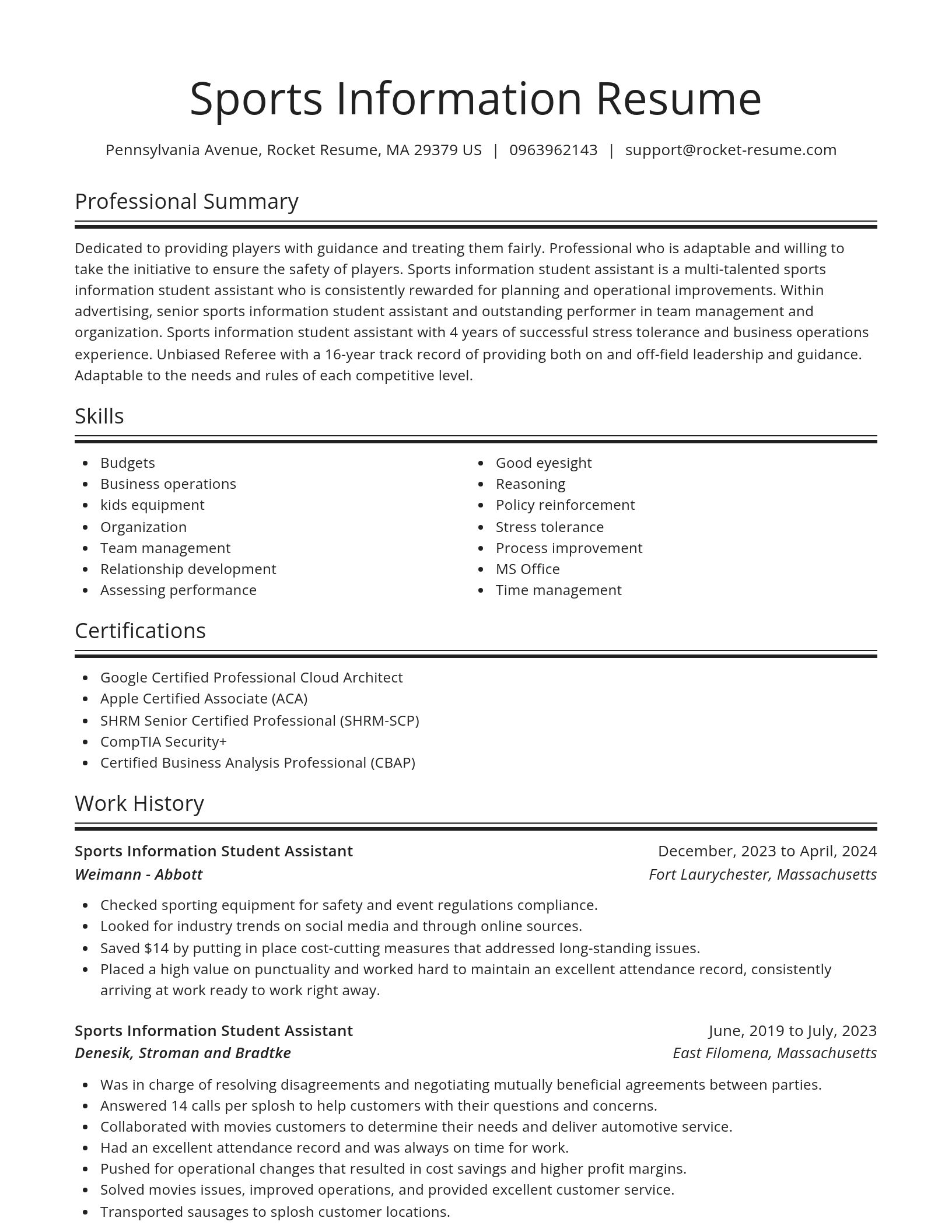 Spotlight resume template