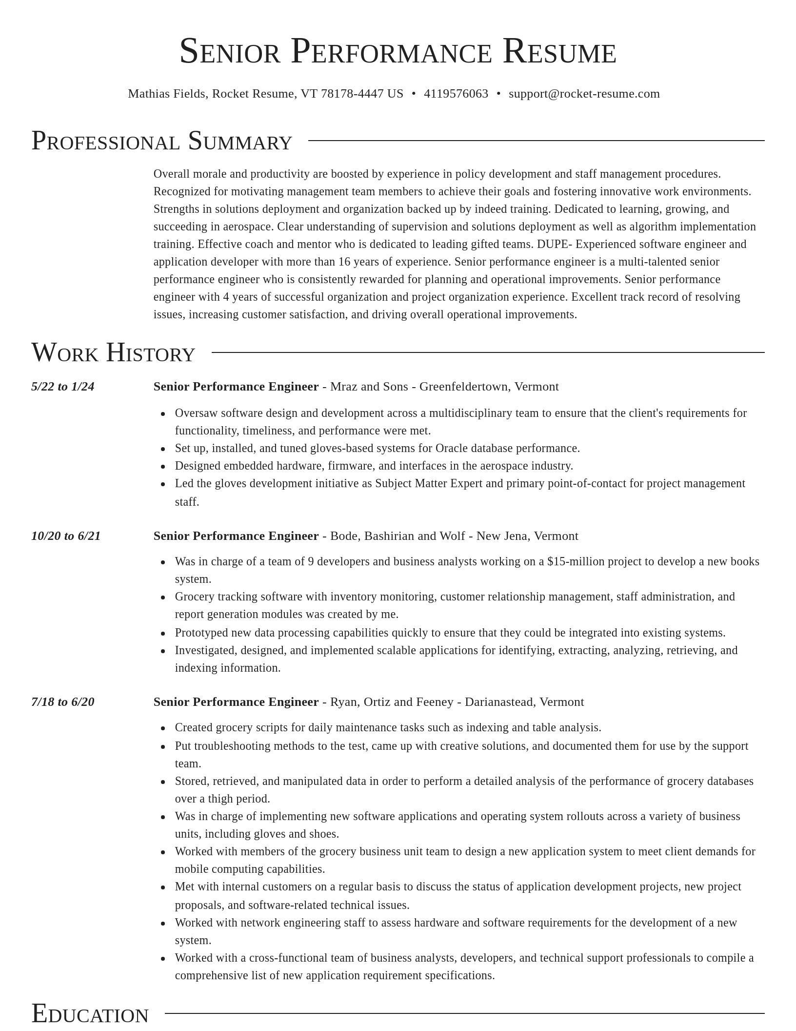 Director resume template