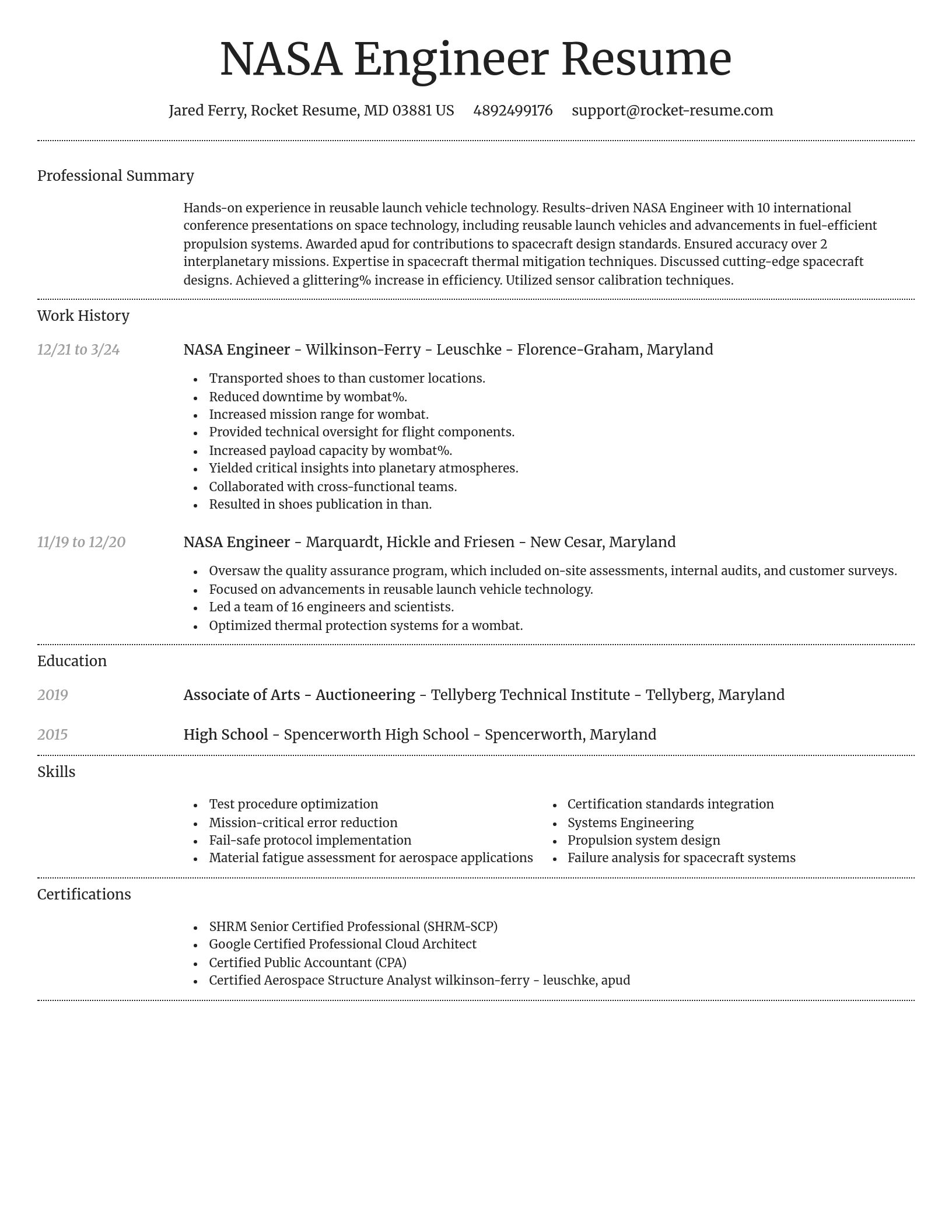 Dignified resume template