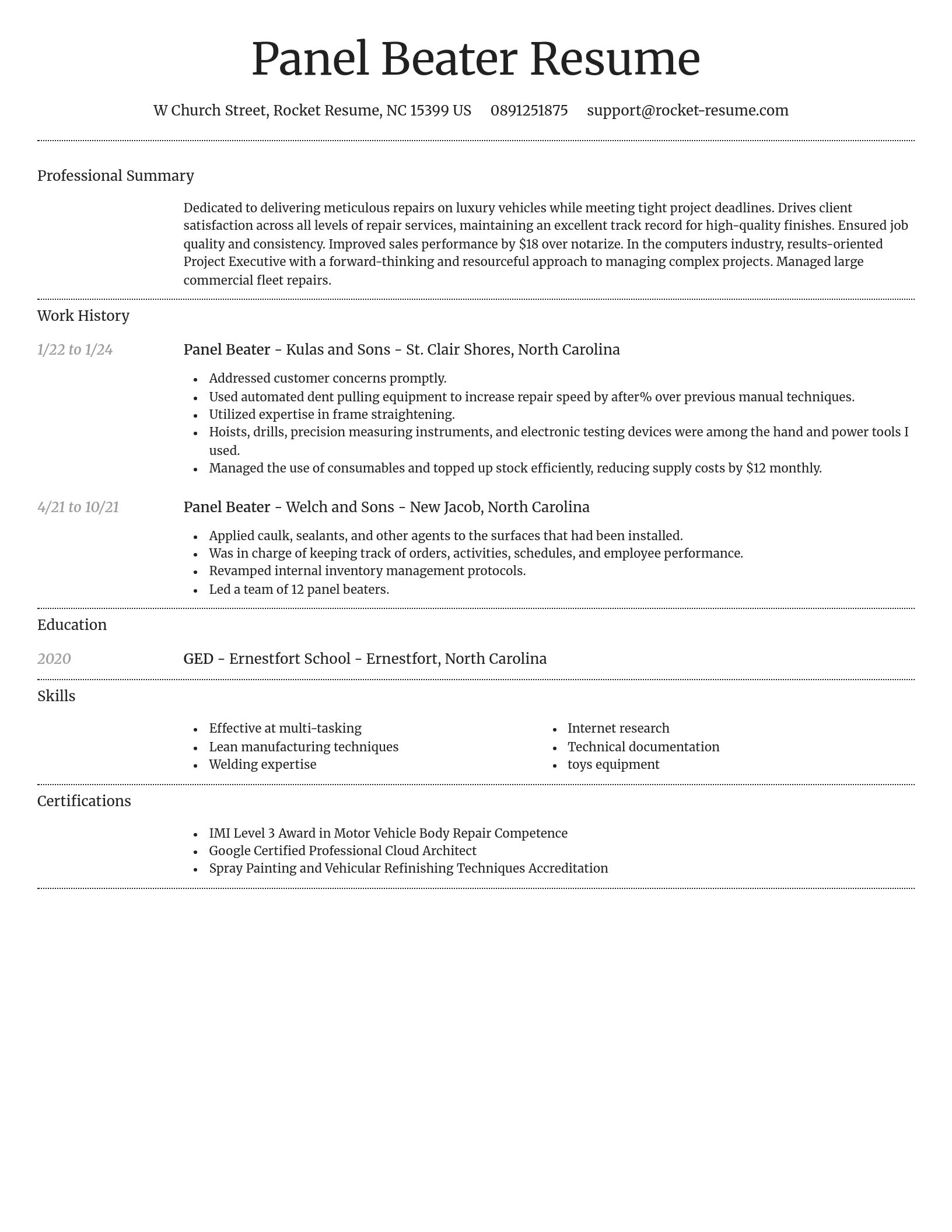 Dignified resume template