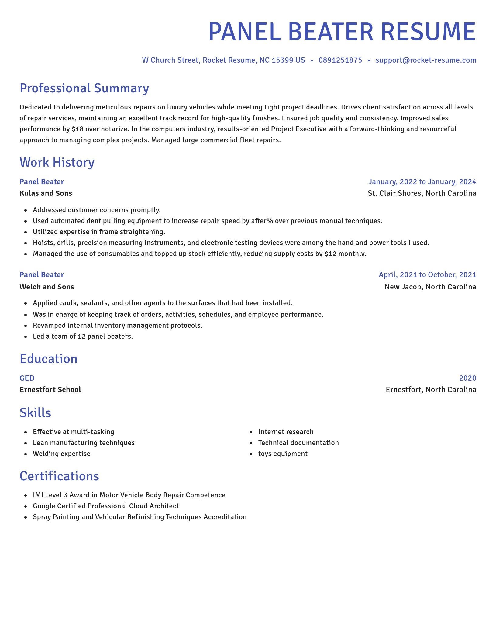 Novel resume template