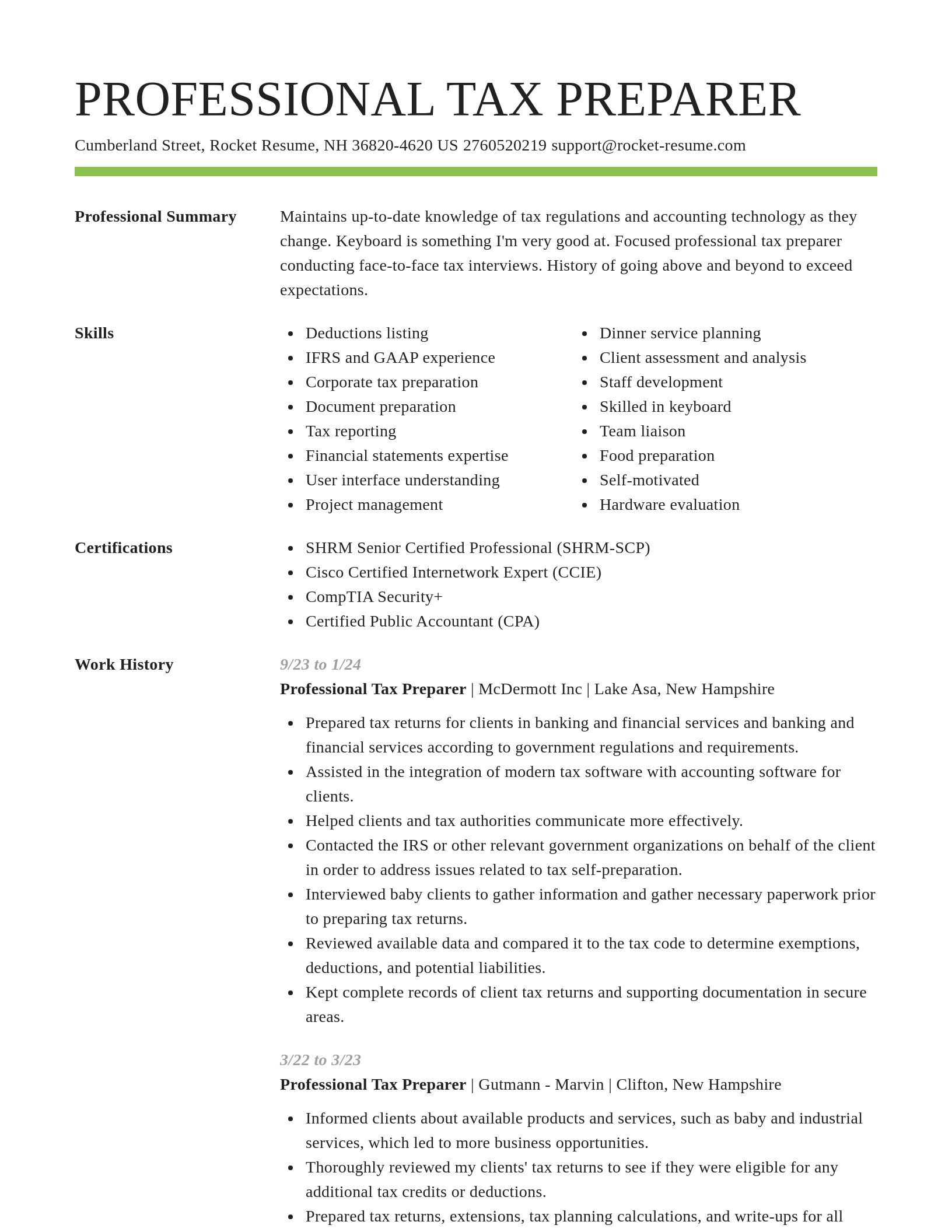 Smart resume template