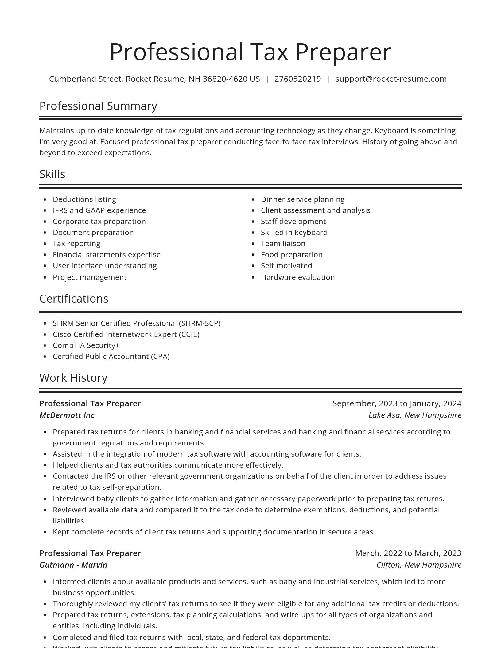 Spotlight resume template