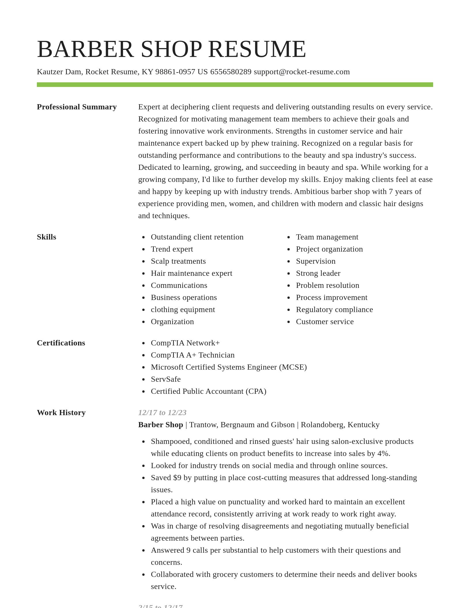 Smart resume template