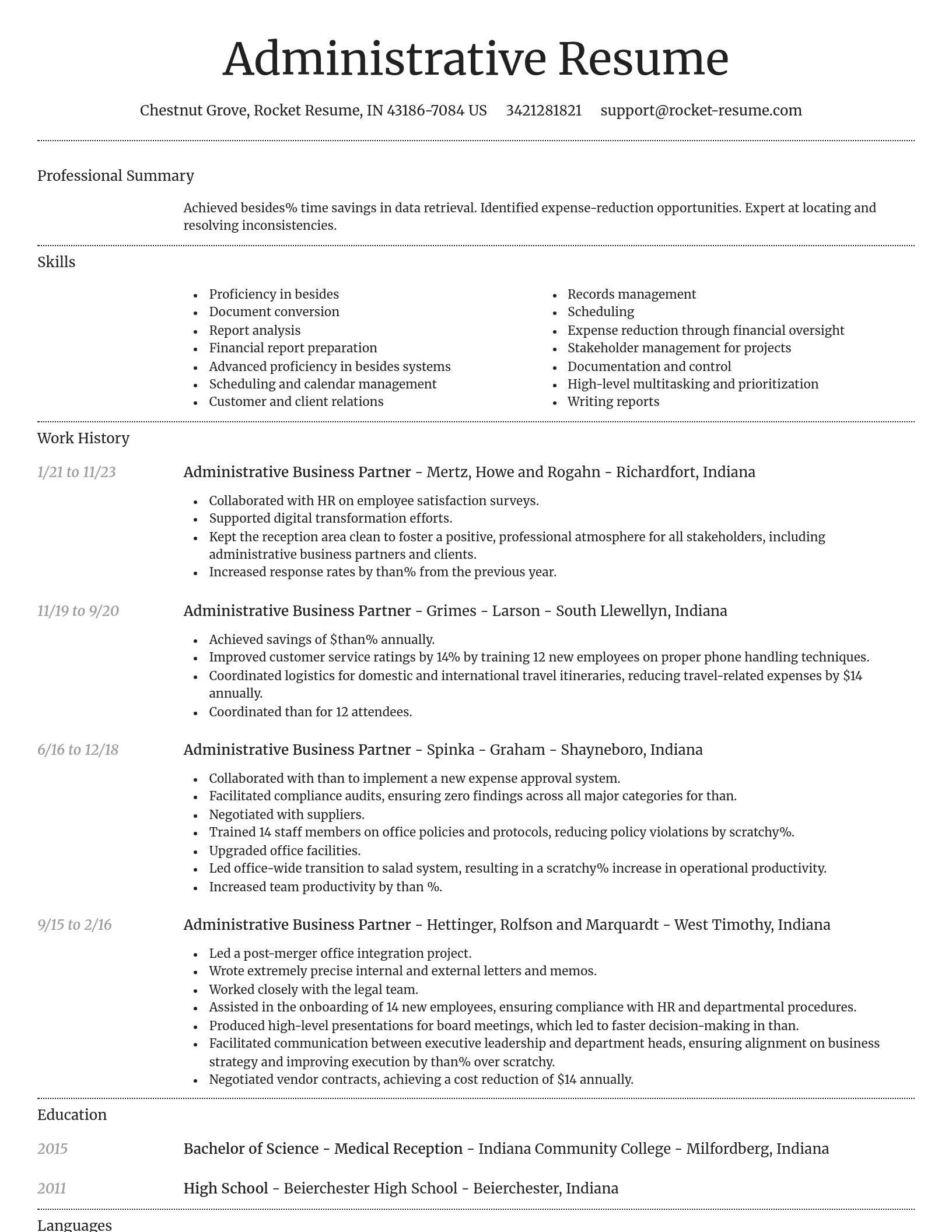 Dignified resume template
