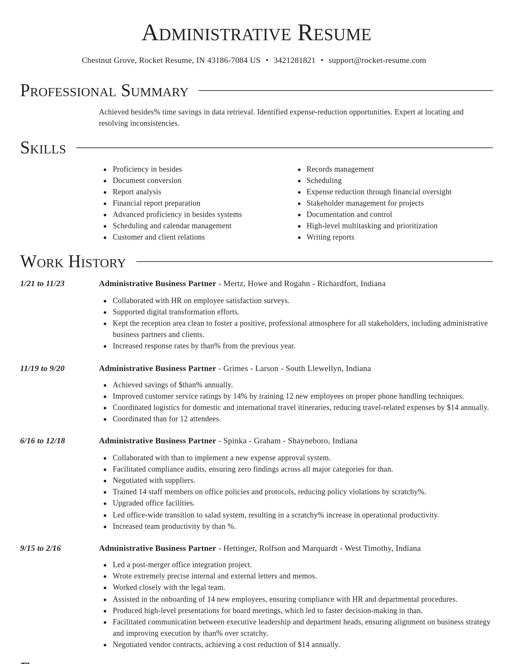 Director resume template