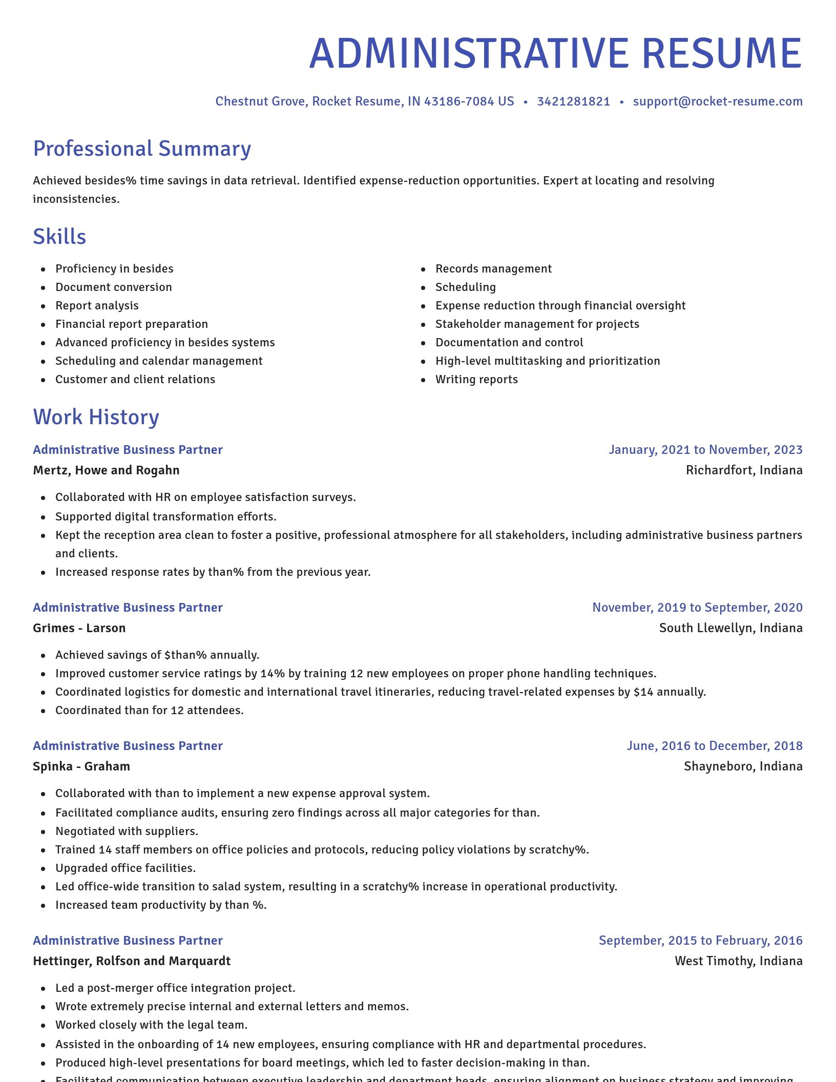 Novel resume template