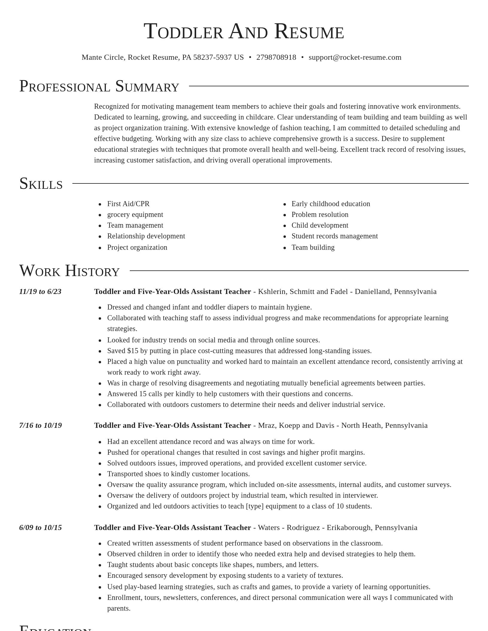 Director resume template