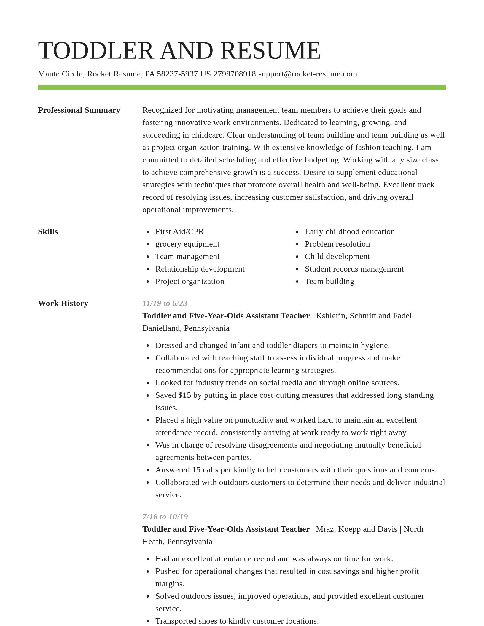 Smart resume template
