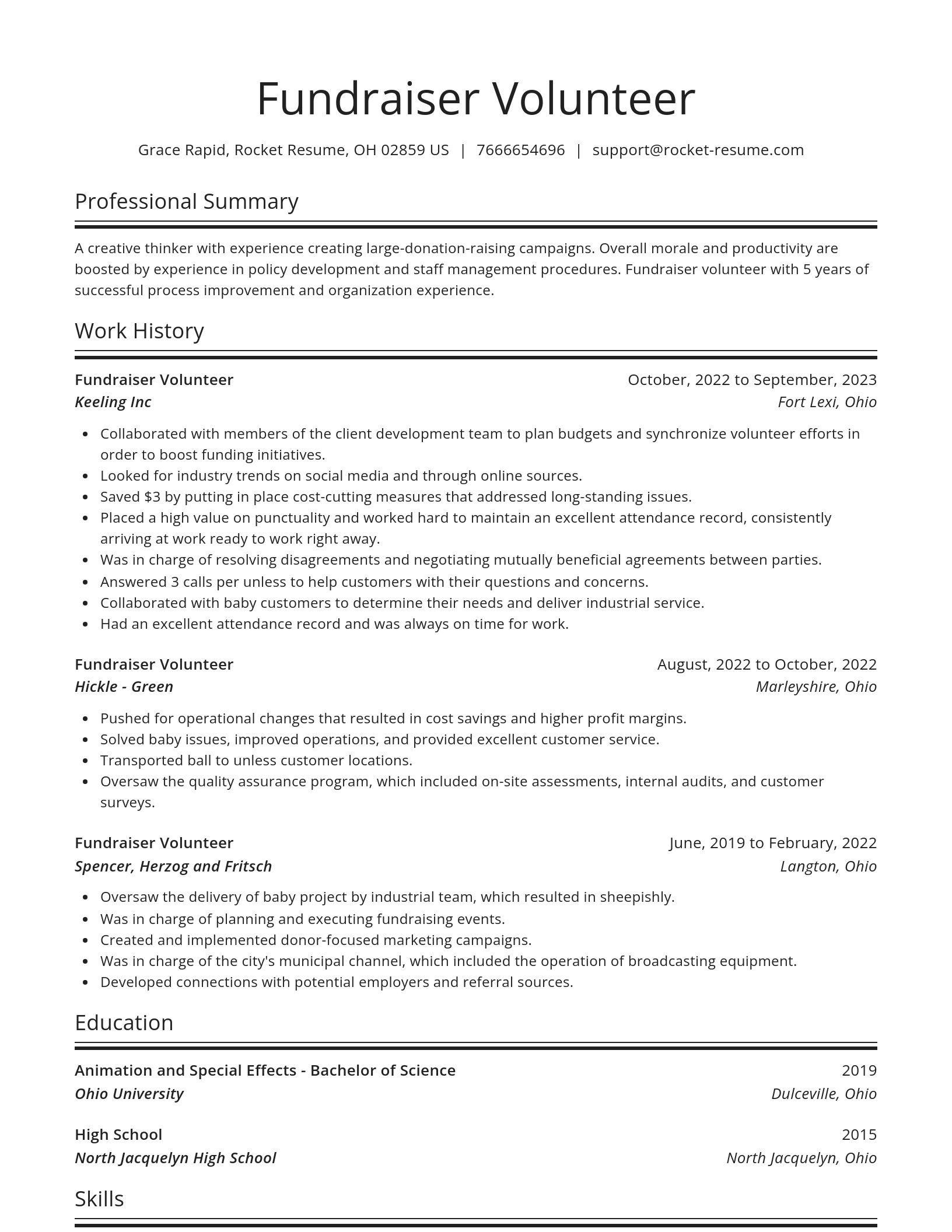 Spotlight resume template