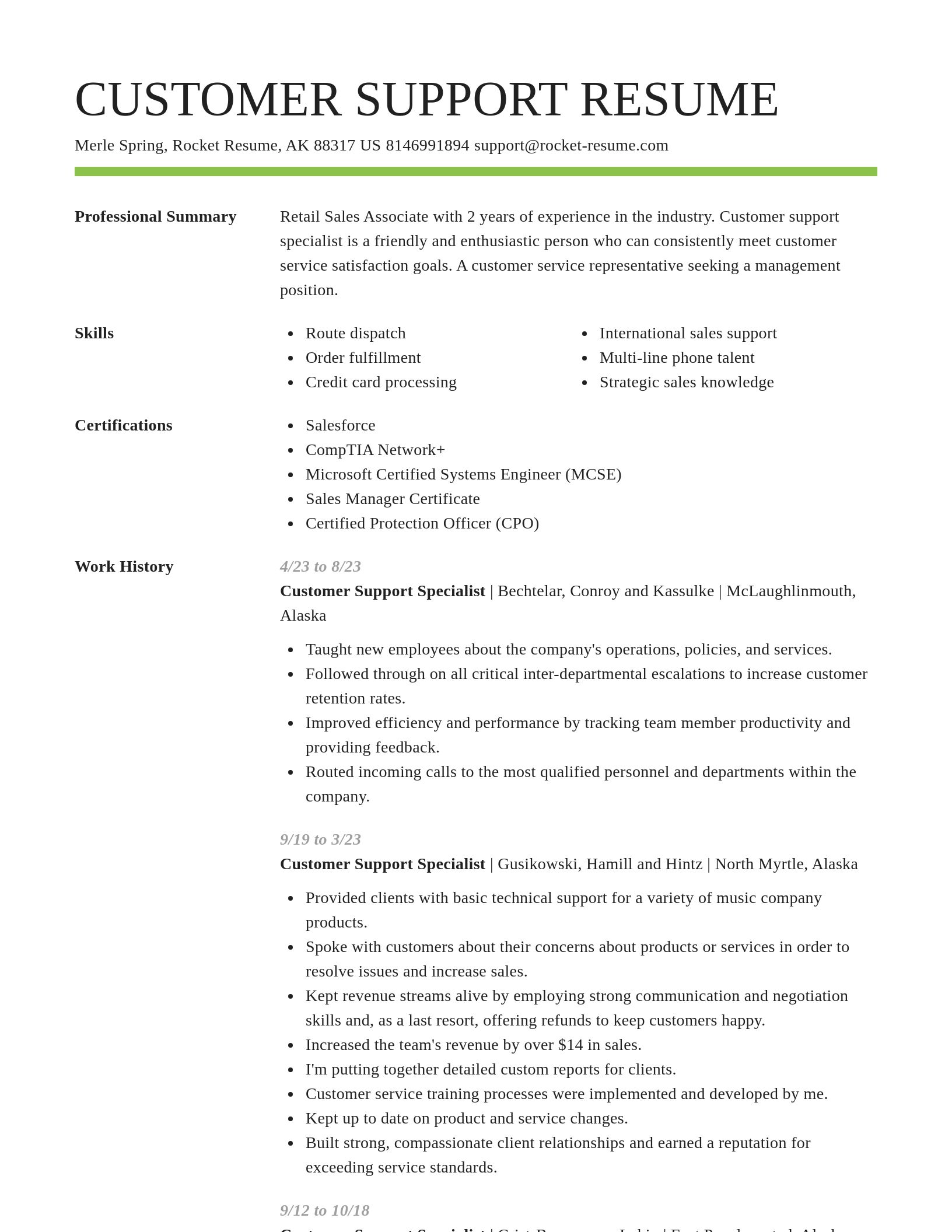 Smart resume template