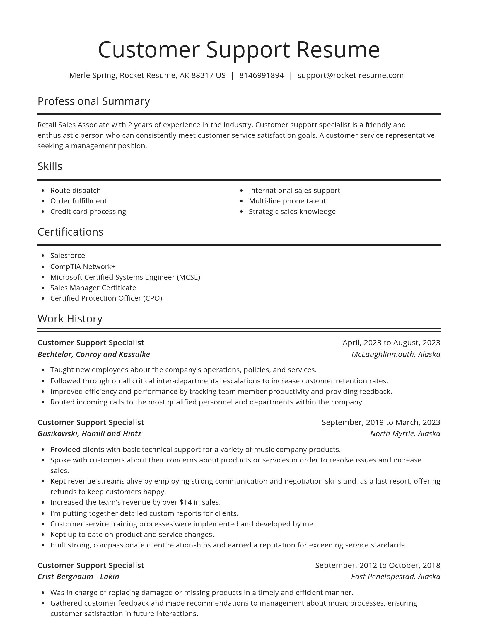 Spotlight resume template