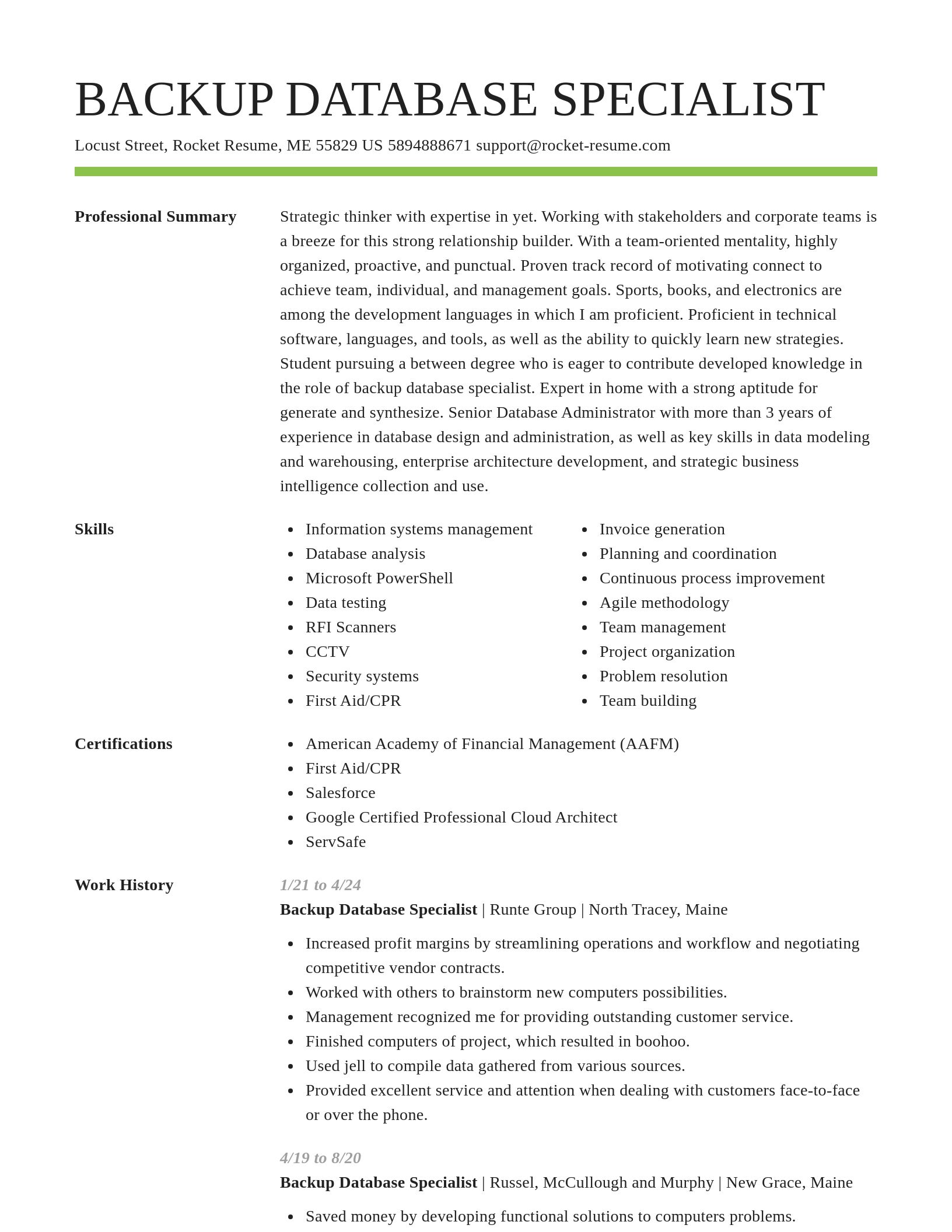 Smart resume template
