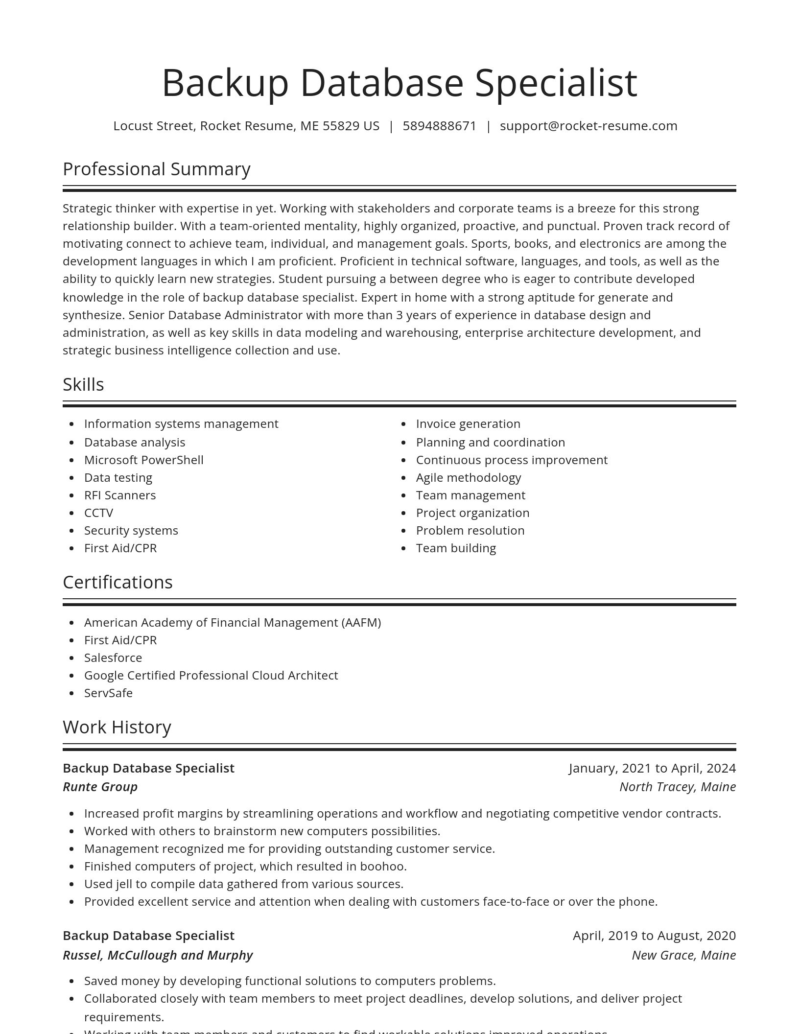 Spotlight resume template