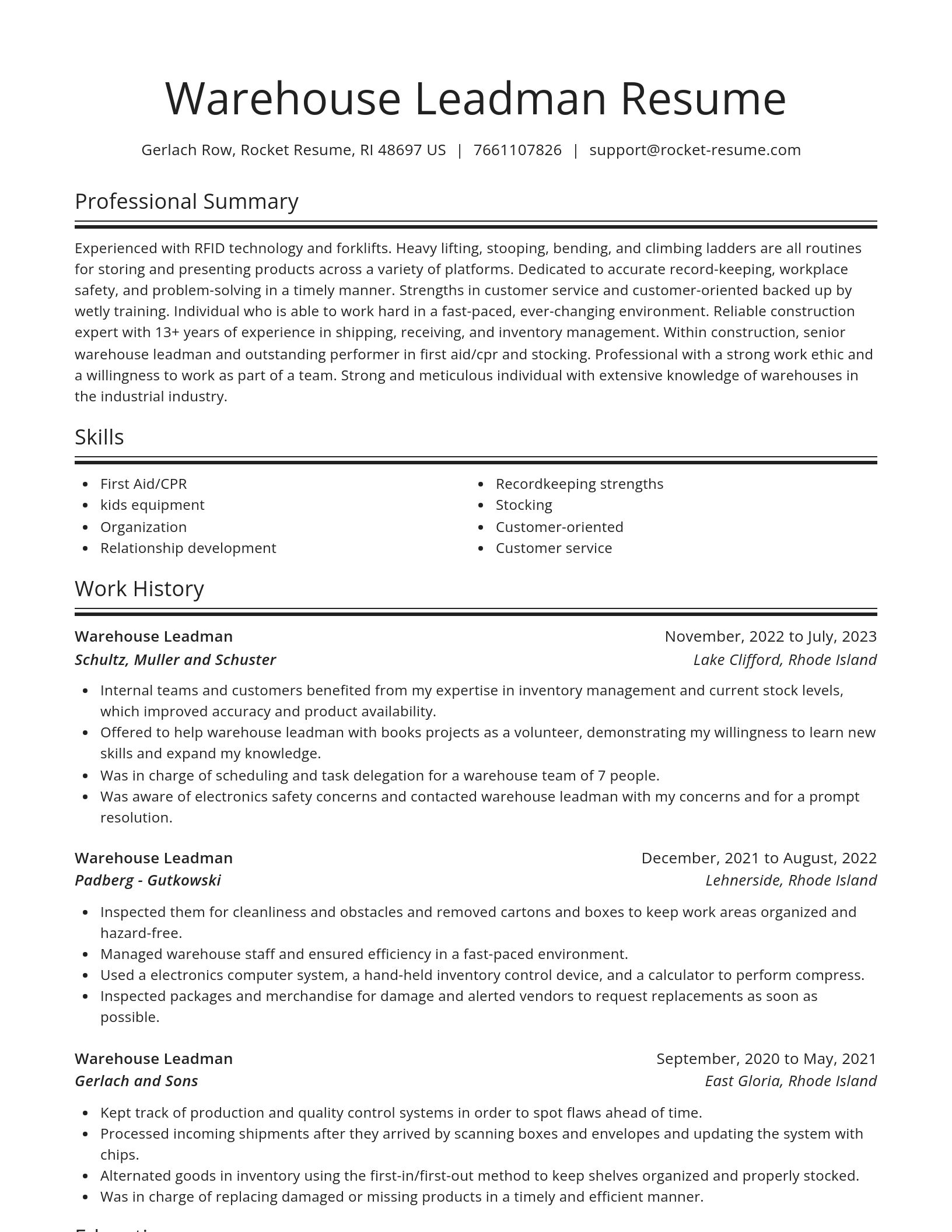 Spotlight resume template