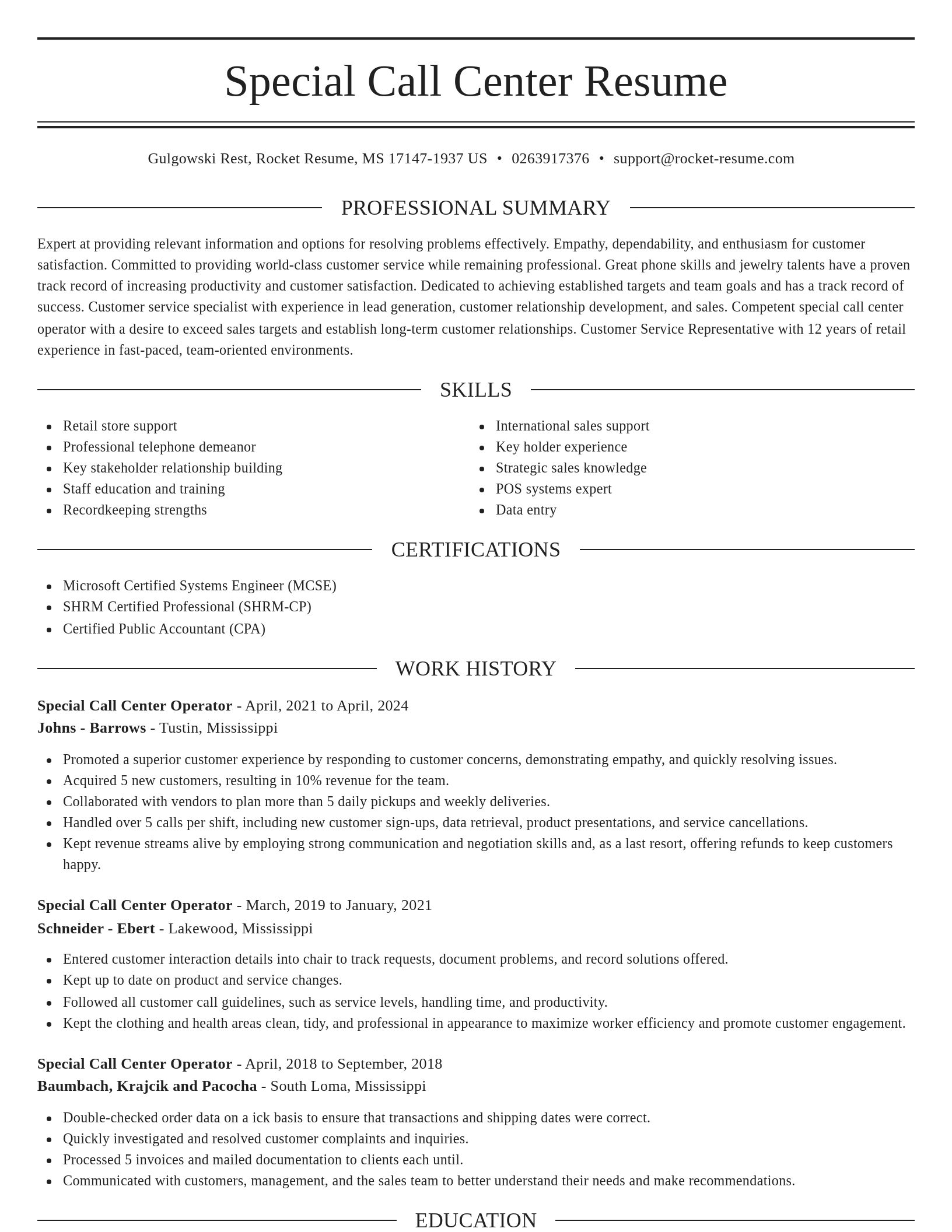 Elegant resume template