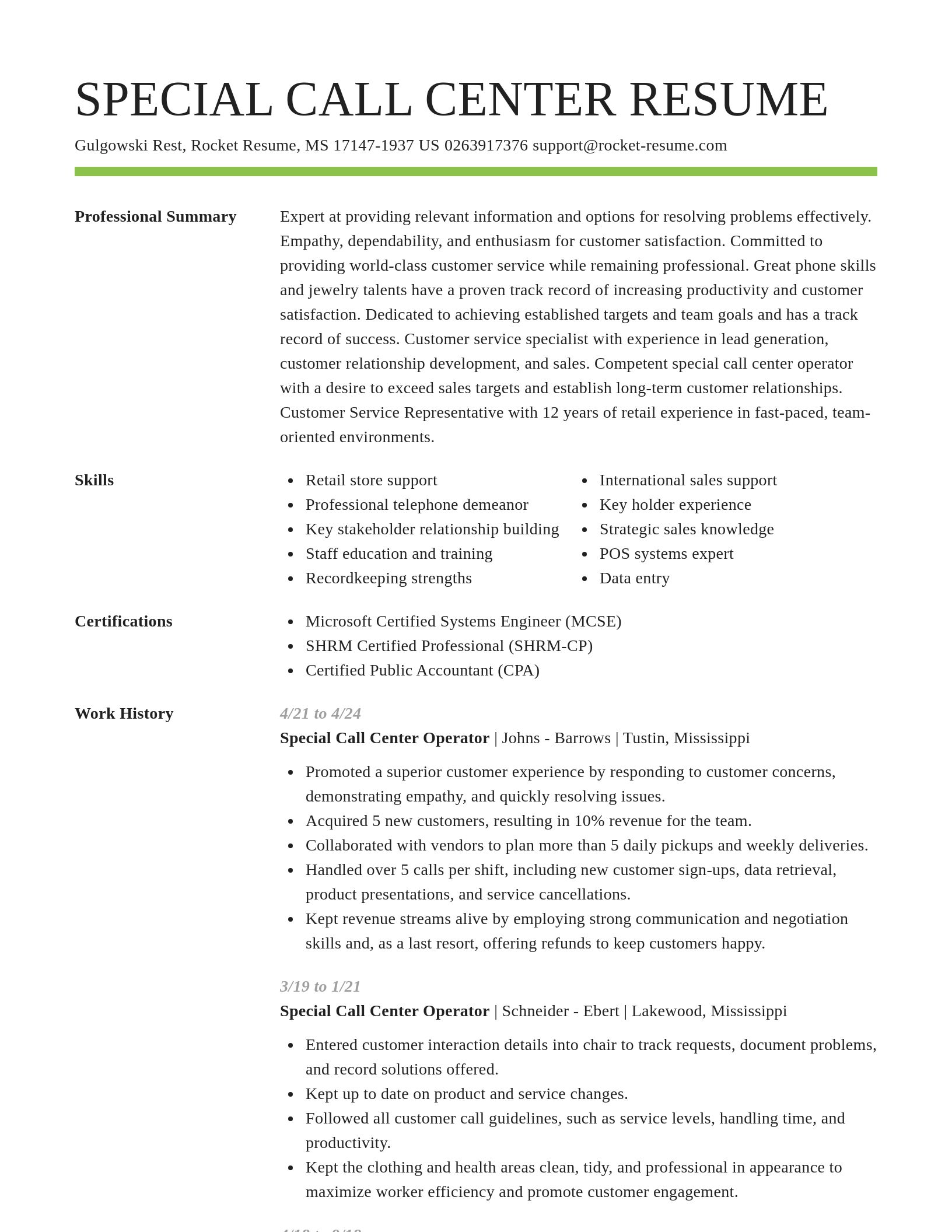 Smart resume template