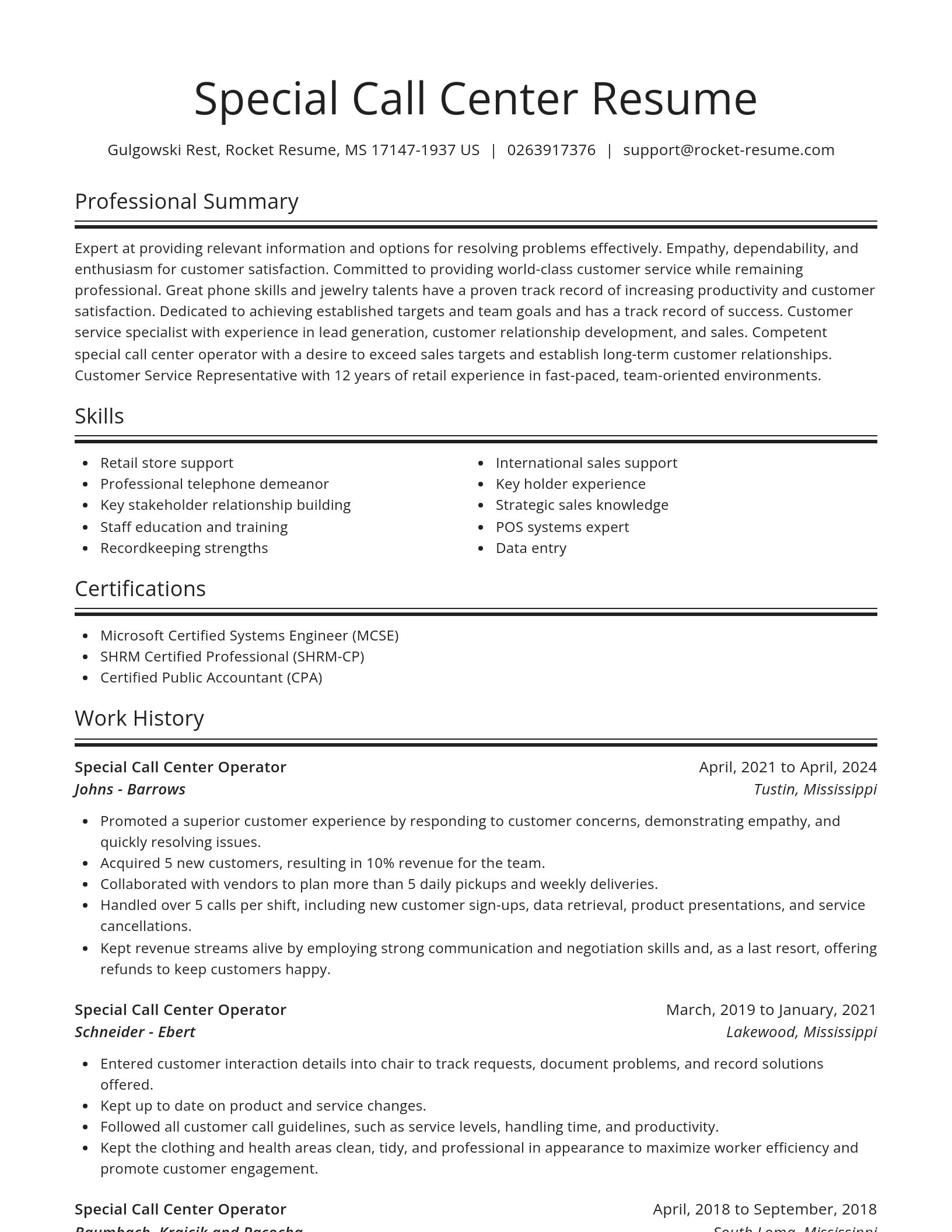 Spotlight resume template