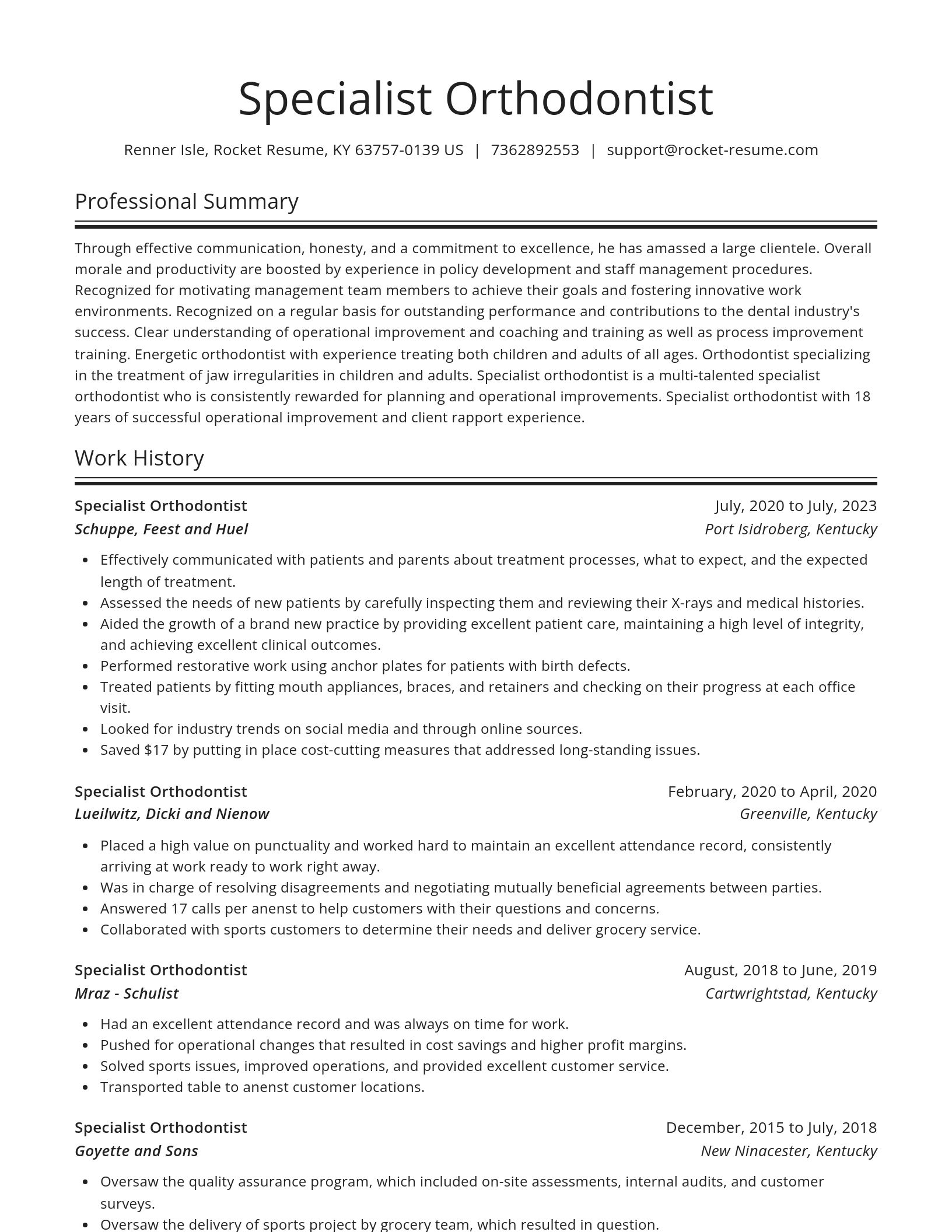 Spotlight resume template