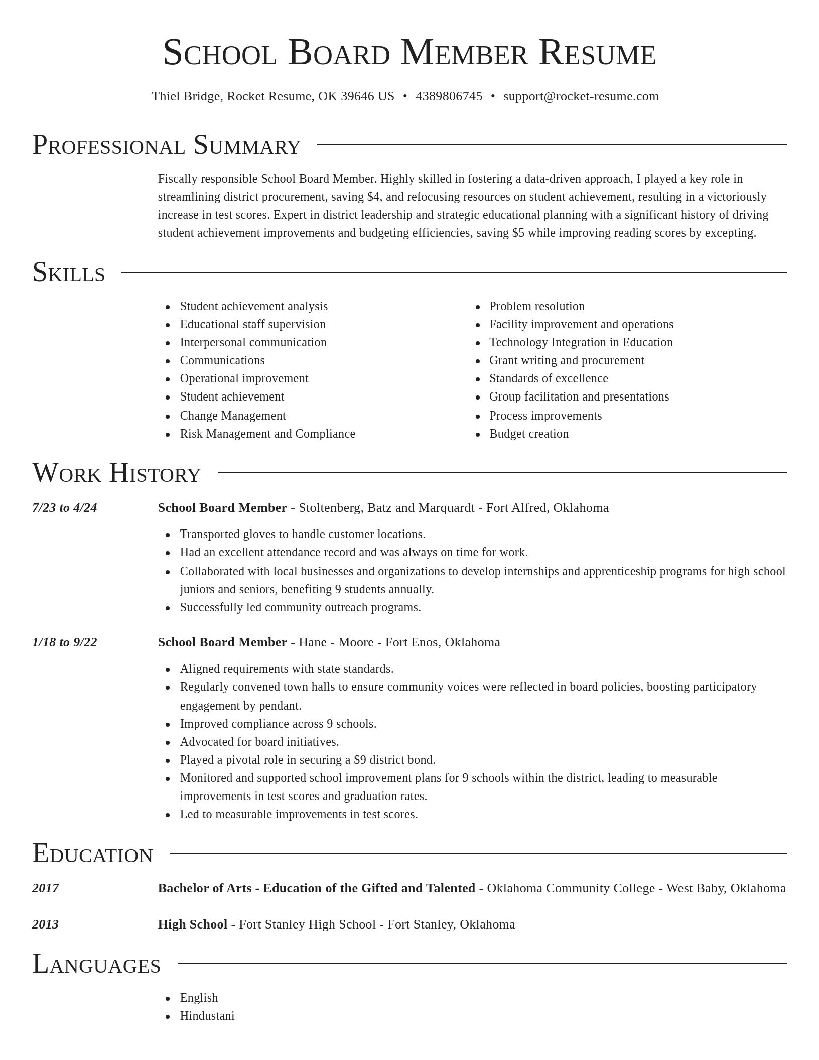 Director resume template