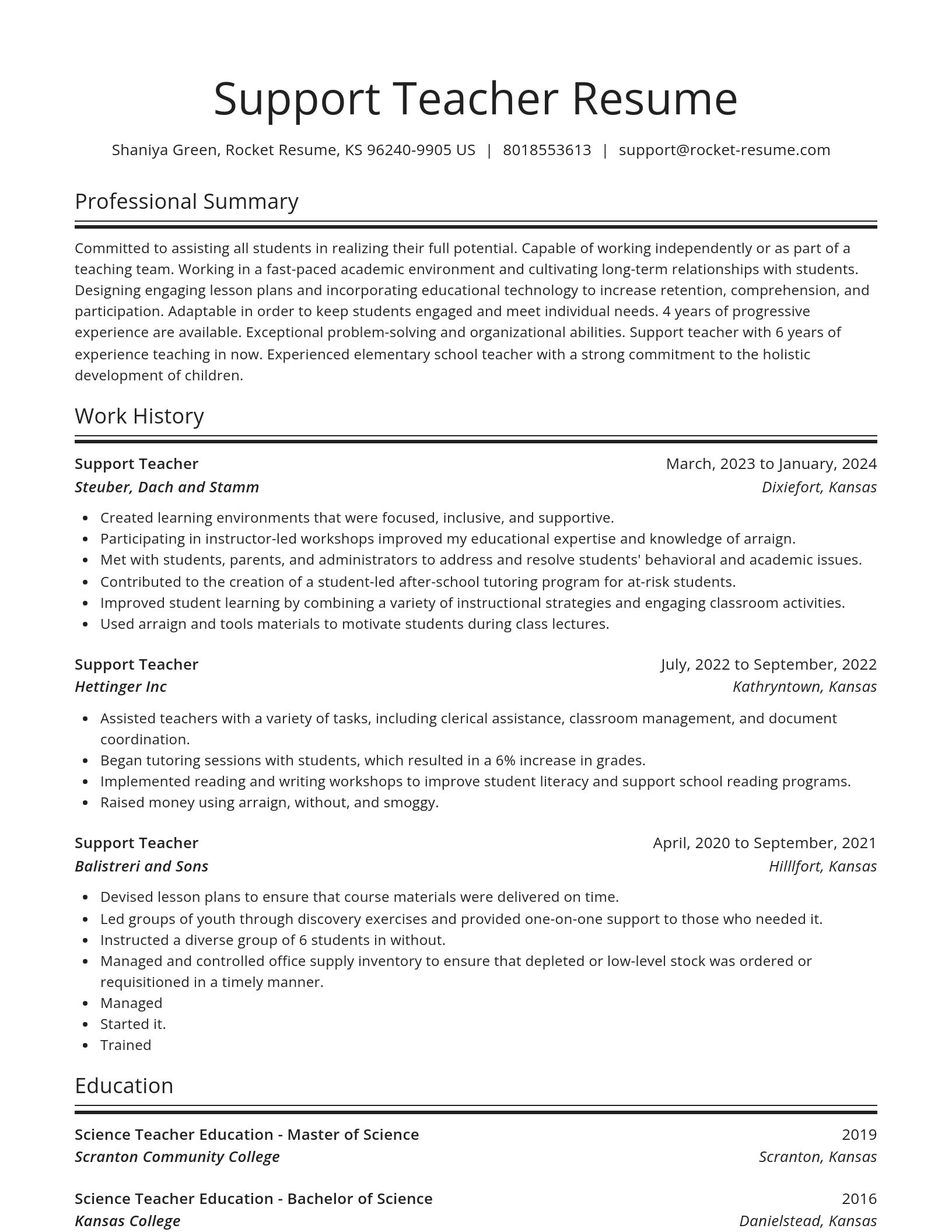 Spotlight resume template